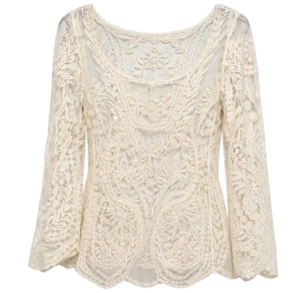 Everleigh Coquette Sheer Lace Mesh Top Womens Size XS Romantic Soft Girl Dainty